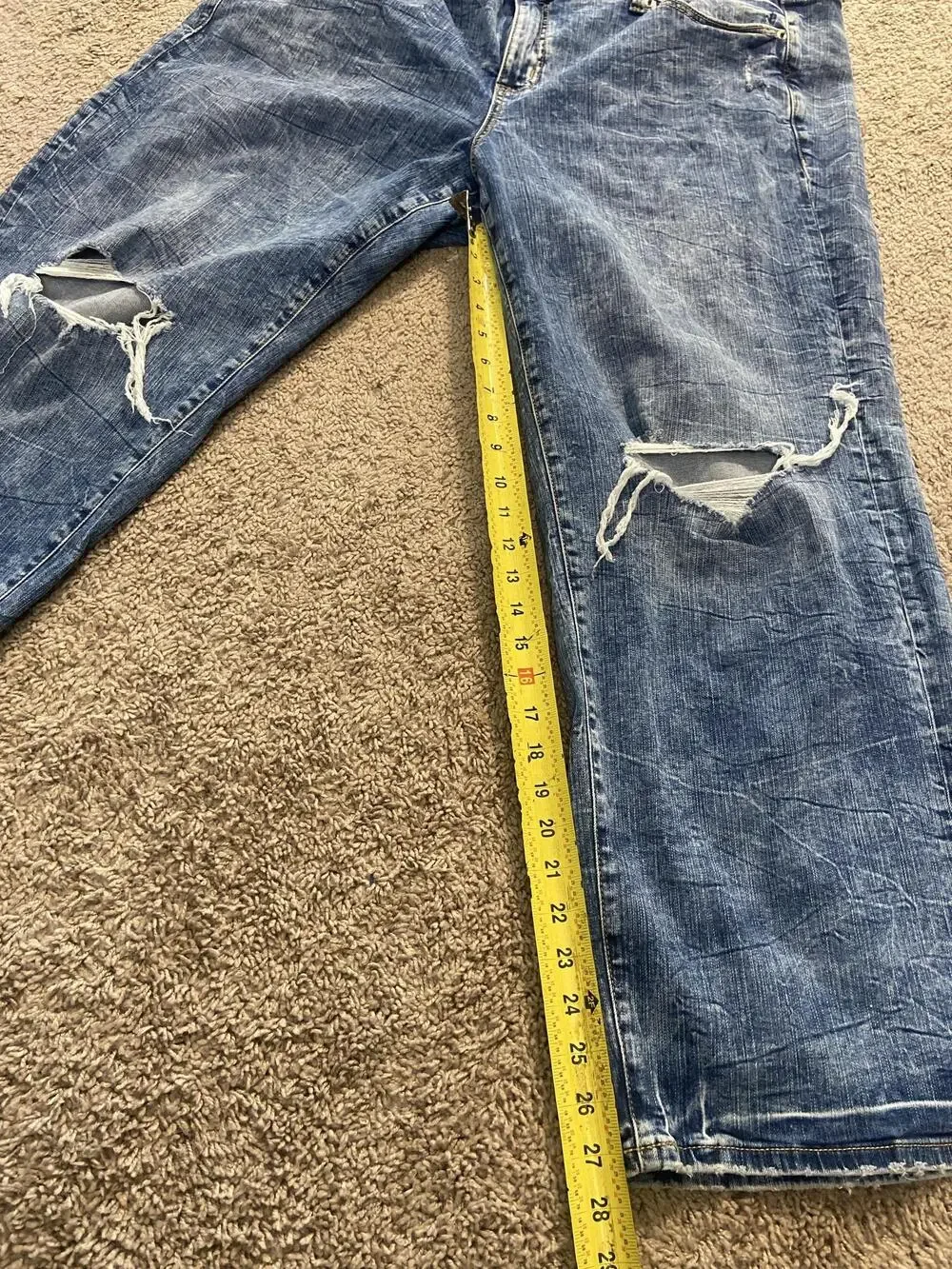 Torrid Perfect Wide Leg Jeans Womens 20R Blue Vintage Stretch Distressed Plus